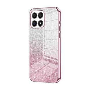 For Honor X30i Gradient Glitter Powder Electroplated Phone Case(Pink)