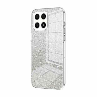 For Honor X30i Gradient Glitter Powder Electroplated Phone Case(Transparent)