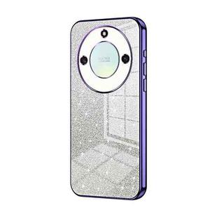 For Honor X40 5G / Magic5 Lite / X9a Gradient Glitter Powder Electroplated Phone Case(Purple)