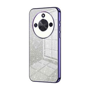 For Honor X50 Gradient Glitter Powder Electroplated Phone Case(Purple)