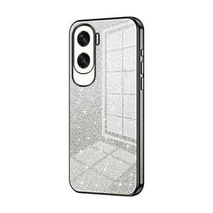For Honor X50i / 90 Lite Gradient Glitter Powder Electroplated Phone Case(Black)
