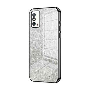 For Honor X10 Max / X30 Max Gradient Glitter Powder Electroplated Phone Case(Black)