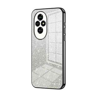 For Honor 200 Gradient Glitter Powder Electroplated Phone Case(Black)