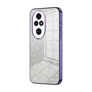 For Honor 200 Pro Gradient Glitter Powder Electroplated Phone Case(Purple)