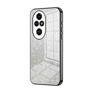 For Honor 200 Pro Gradient Glitter Powder Electroplated Phone Case(Black)