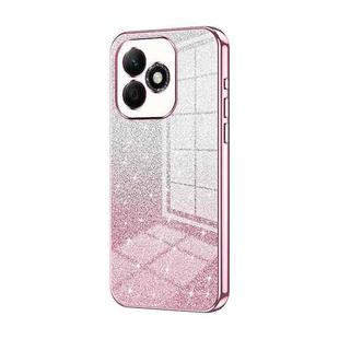 For Honor X60i Gradient Glitter Powder Electroplated Phone Case(Pink)