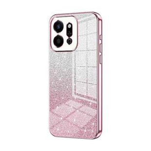 For Honor Play 9T 5G Gradient Glitter Powder Electroplated Phone Case(Pink)