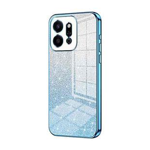 For Honor Play 9T 5G Gradient Glitter Powder Electroplated Phone Case(Blue)