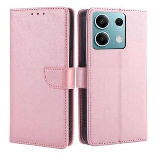 For Xiaomi Redmi Note 13 4G Calf Texture Buckle Flip Leather Phone Case(Rose Gold)