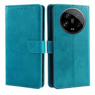For Xiaomi 14 Ultra Calf Texture Buckle Flip Leather Phone Case(Light Blue)