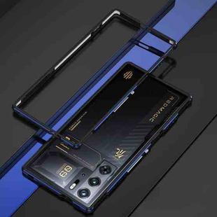 For ZTE nubia Red Magic 9 Pro/9 Pro+ Aurora Series Metal Frame Phone Case(Black Blue)