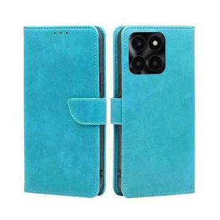 For Honor X6a 4G Calf Texture Buckle Flip Leather Phone Case(Light Blue)