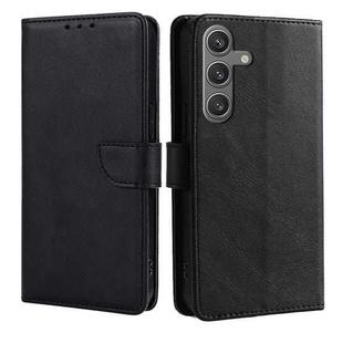 For Samsung Galaxy S24 5G Calf Texture Buckle Flip Leather Phone Case(Black)