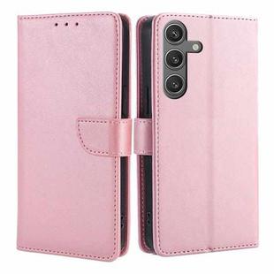 For Samsung Galaxy S24 5G Calf Texture Buckle Flip Leather Phone Case(Rose Gold)