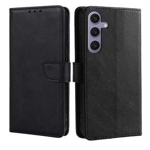 For Samsung Galaxy S24+ 5G Calf Texture Buckle Flip Leather Phone Case(Black)