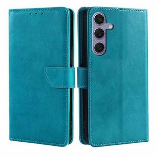 For Samsung Galaxy S24+ 5G Calf Texture Buckle Flip Leather Phone Case(Light Blue)