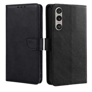 For Sony Xperia 1 VI Calf Texture Buckle Flip Leather Phone Case(Black)