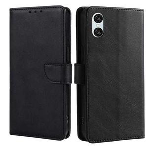 For Sony Xperia 10 VI Calf Texture Buckle Flip Leather Phone Case(Black)