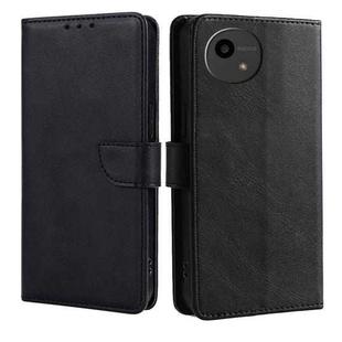 For Sharp Aquos Wish4 Calf Texture Buckle Flip Leather Phone Case(Black)