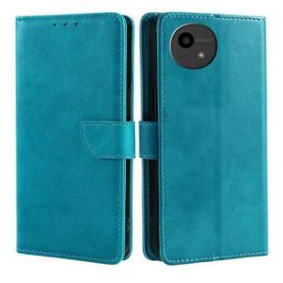 For Sharp Aquos Wish4 Calf Texture Buckle Flip Leather Phone Case(Light Blue)