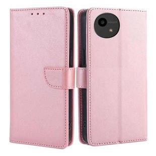 For Sharp Aquos Wish4 Calf Texture Buckle Flip Leather Phone Case(Rose Gold)