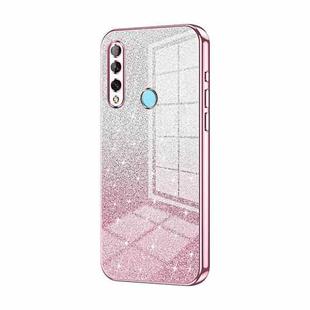 For Huawei Enjoy 10 Plus / P Smart Z Gradient Glitter Powder Electroplated Phone Case(Pink)