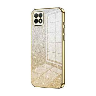 For Huawei Enjoy 20 / nova Y60 Gradient Glitter Powder Electroplated Phone Case(Gold)