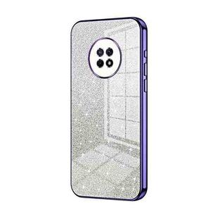 For Huawei Enjoy 20 Plus Gradient Glitter Powder Electroplated Phone Case(Purple)