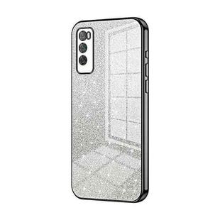 For Huawei Enjoy 20 Pro / Enjoy Z 5G Gradient Glitter Powder Electroplated Phone Case(Black)