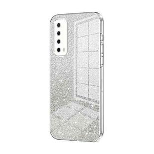 For Huawei Enjoy 20 SE / Y7a Gradient Glitter Powder Electroplated Phone Case(Transparent)