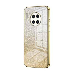 For Huawei Mate 30 Pro Gradient Glitter Powder Electroplated Phone Case(Gold)