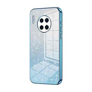 For Huawei Mate 30 Pro Gradient Glitter Powder Electroplated Phone Case(Blue)