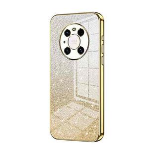 For Huawei Mate 40 Pro Gradient Glitter Powder Electroplated Phone Case(Gold)