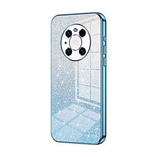 For Huawei Mate 40 Pro Gradient Glitter Powder Electroplated Phone Case(Blue)