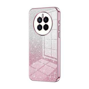 For Huawei Mate 50 Gradient Glitter Powder Electroplated Phone Case(Pink)