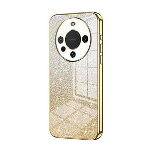 For Huawei Mate 60 Gradient Glitter Powder Electroplated Phone Case(Gold)