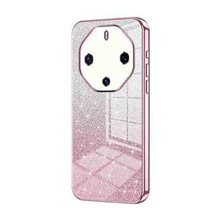 For Huawei Mate 60 RS Ultimate Gradient Glitter Powder Electroplated Phone Case(Pink)