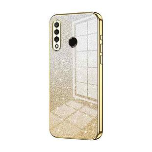 For Huawei nova 4e / P30 lite Gradient Glitter Powder Electroplated Phone Case(Gold)