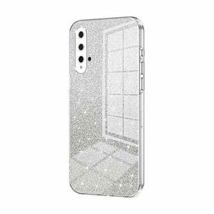 For Huawei nova 5 Gradient Glitter Powder Electroplated Phone Case(Transparent)