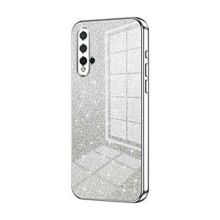 For Huawei nova 5 Gradient Glitter Powder Electroplated Phone Case(Silver)