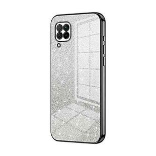 For Huawei nova 6 SE / P40 lite 4G Gradient Glitter Powder Electroplated Phone Case(Black)