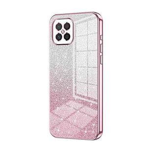 For Huawei nova 8 SE / Honor Play 5 5G Gradient Glitter Powder Electroplated Phone Case(Pink)