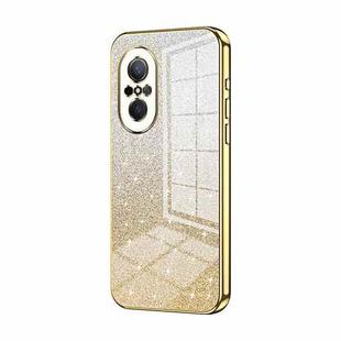 For Huawei nova 9 SE Gradient Glitter Powder Electroplated Phone Case(Gold)