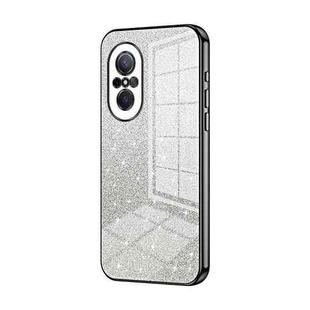 For Huawei nova 9 SE Gradient Glitter Powder Electroplated Phone Case(Black)