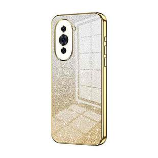 For Huawei nova 10 Gradient Glitter Powder Electroplated Phone Case(Gold)