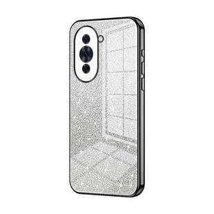 For Huawei nova 10 Pro Gradient Glitter Powder Electroplated Phone Case(Black)