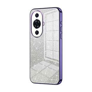 For Huawei nova 11 Pro / 11 Ultra Gradient Glitter Powder Electroplated Phone Case(Purple)