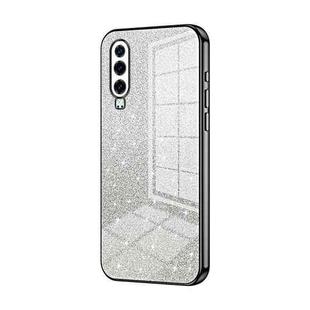 For Huawei P30 Gradient Glitter Powder Electroplated Phone Case(Black)