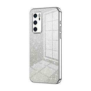For Huawei P40 Gradient Glitter Powder Electroplated Phone Case(Silver)
