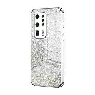 For Huawei P40 Pro+ Gradient Glitter Powder Electroplated Phone Case(Silver)